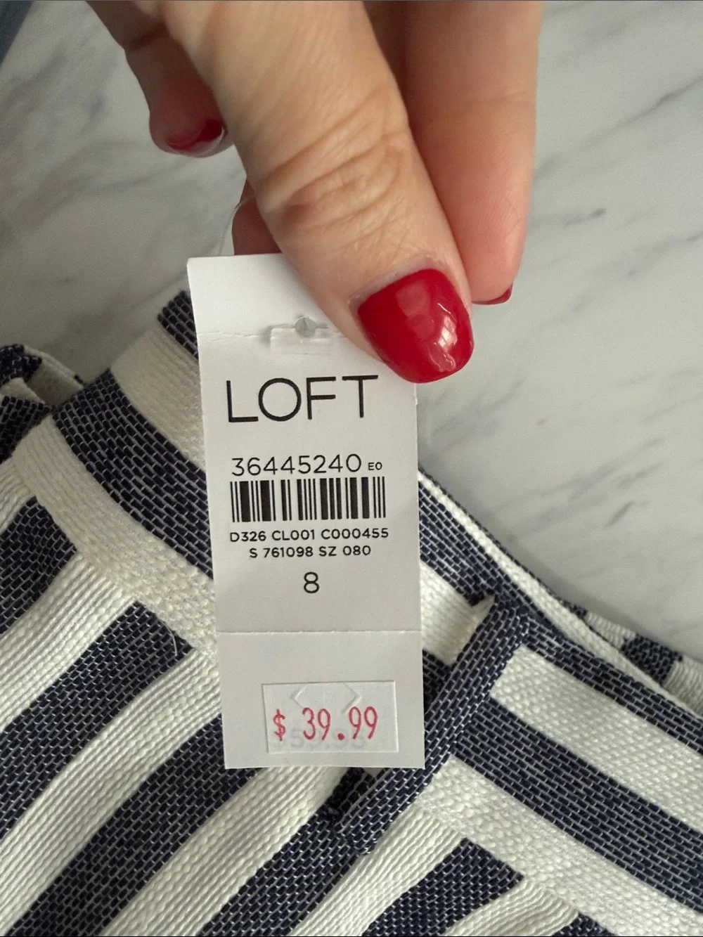 LOFT Navy and White Striped Women’s Shorts